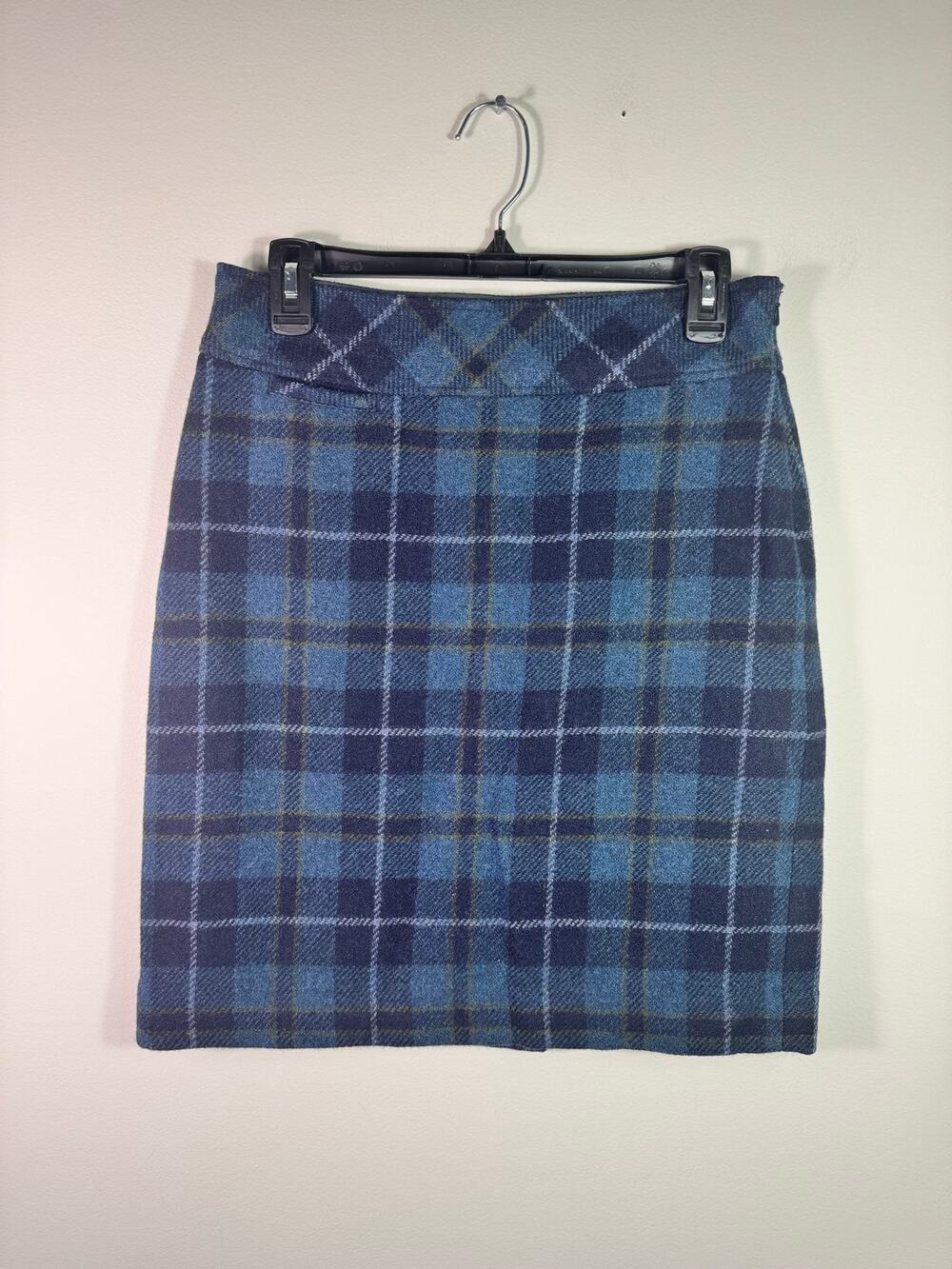 LL Bean Wool Plaid Skirt Petite Size 4